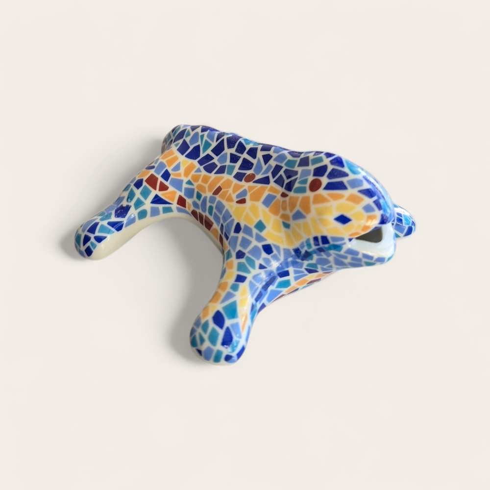 GAUDI El Drac Hand-Painted 3" Porcelain Figurine Mosaic Salamander